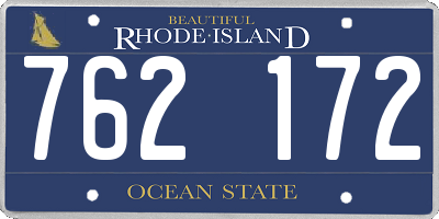 RI license plate 762172