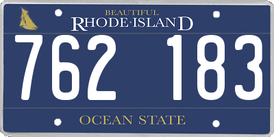 RI license plate 762183