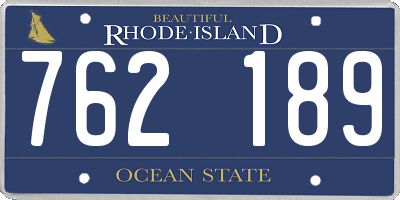 RI license plate 762189