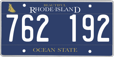 RI license plate 762192