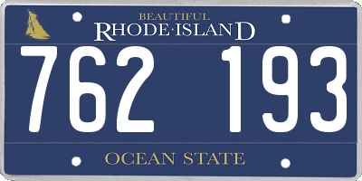 RI license plate 762193