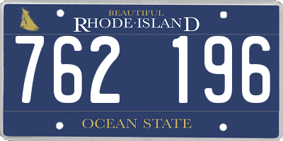 RI license plate 762196