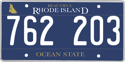 RI license plate 762203