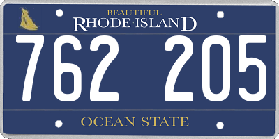 RI license plate 762205