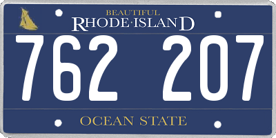 RI license plate 762207