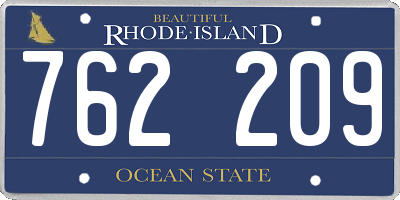 RI license plate 762209