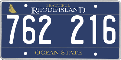 RI license plate 762216