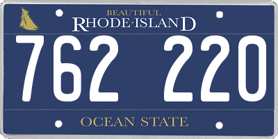 RI license plate 762220