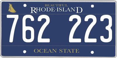 RI license plate 762223