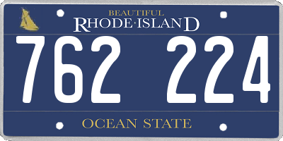 RI license plate 762224