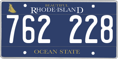 RI license plate 762228