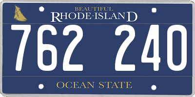 RI license plate 762240