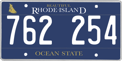 RI license plate 762254