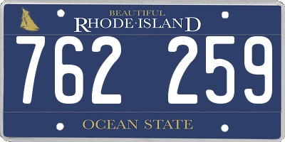 RI license plate 762259