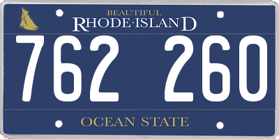 RI license plate 762260