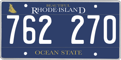 RI license plate 762270