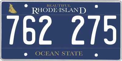 RI license plate 762275