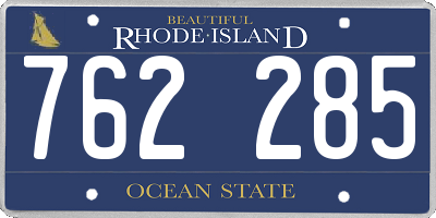 RI license plate 762285