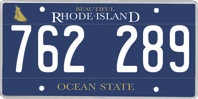 RI license plate 762289
