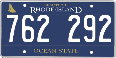 RI license plate 762292