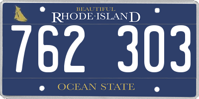 RI license plate 762303