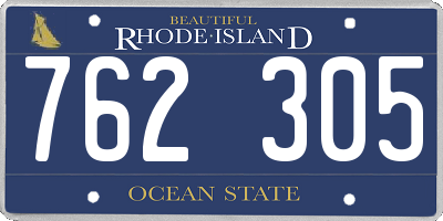 RI license plate 762305