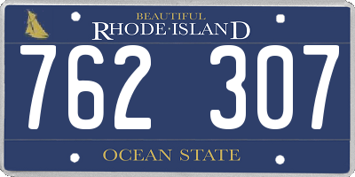RI license plate 762307