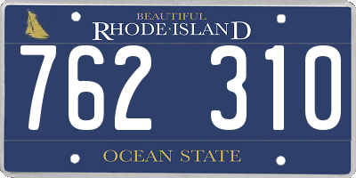 RI license plate 762310