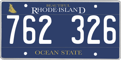 RI license plate 762326