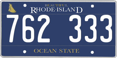 RI license plate 762333
