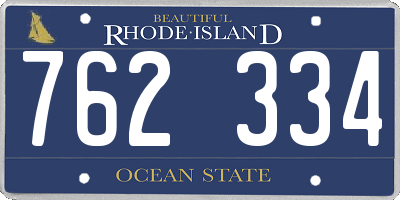 RI license plate 762334