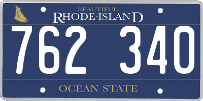 RI license plate 762340