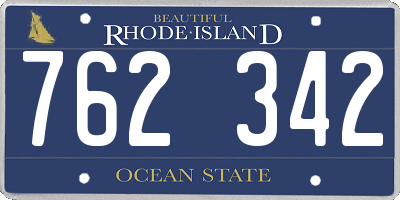 RI license plate 762342