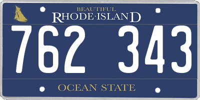 RI license plate 762343