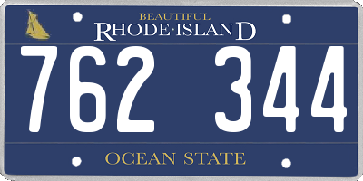 RI license plate 762344
