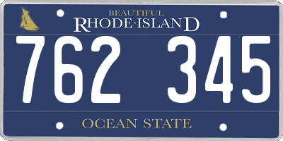 RI license plate 762345