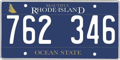 RI license plate 762346