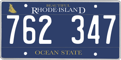 RI license plate 762347
