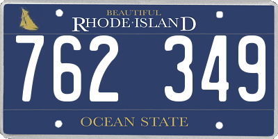 RI license plate 762349