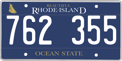RI license plate 762355