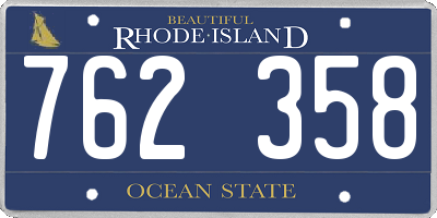 RI license plate 762358