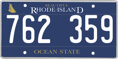 RI license plate 762359