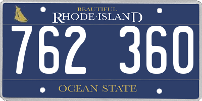 RI license plate 762360
