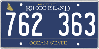 RI license plate 762363