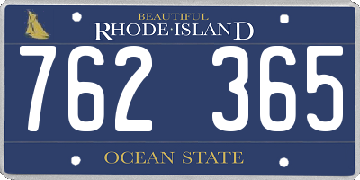 RI license plate 762365
