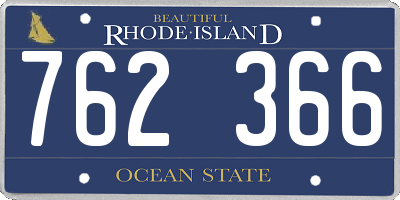 RI license plate 762366