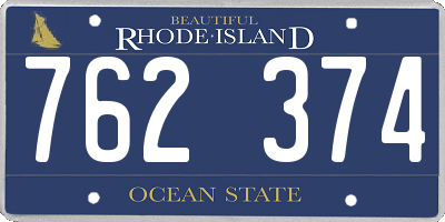 RI license plate 762374