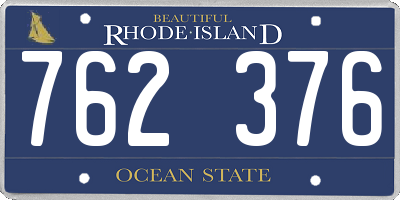 RI license plate 762376