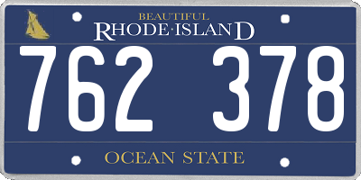 RI license plate 762378