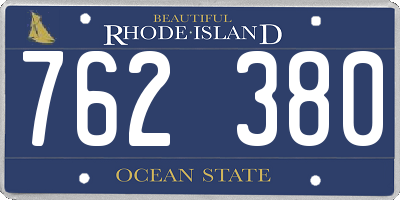 RI license plate 762380